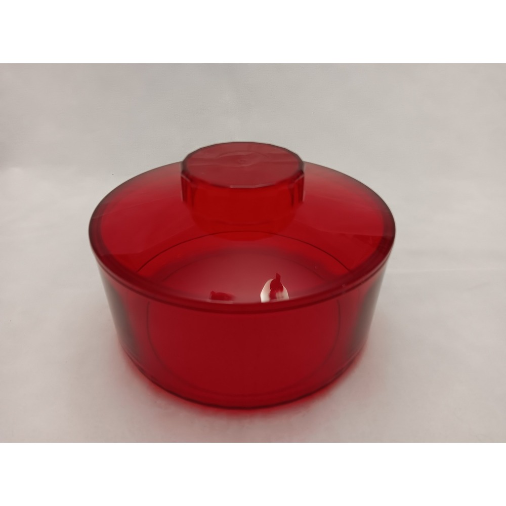Tupperware Preludio Cranberry Ruby Red Acrylic Candy Dish Snack Bowl Lid 2062